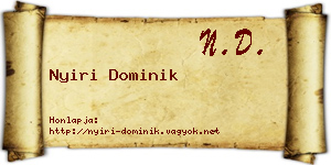 Nyiri Dominik névjegykártya